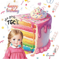 The Girls Club Transparent Happy Birthday Neon
