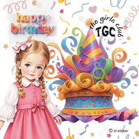 The Girls Club Transparent Happy Birthday Neon