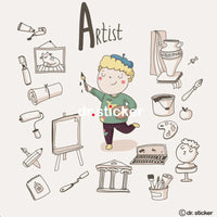 Alphabet doodle A-J 18-A