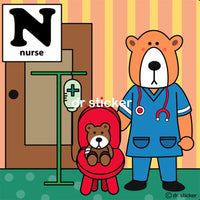 bear alphabet - educational N-Z 106-B