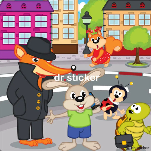 cartoon animals in the park 104