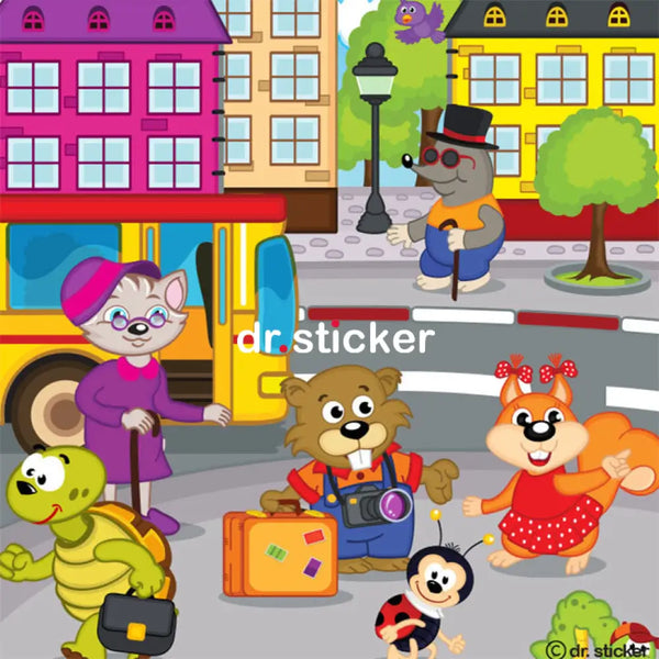 cartoon animals in the park 104