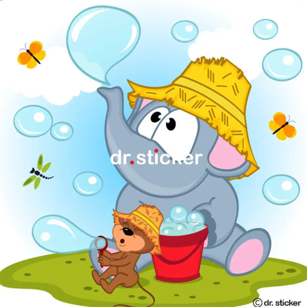 cartoon elephant having fun 108