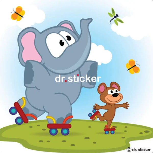 cartoon elephant having fun 108
