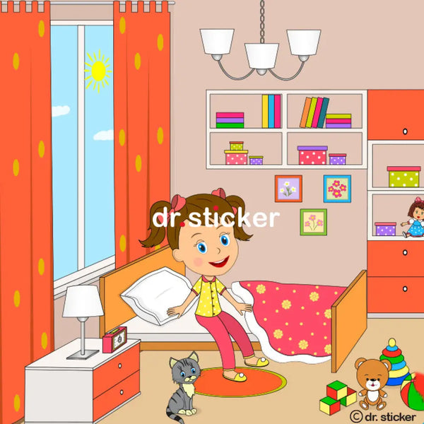 girl and boy doing house chores 181