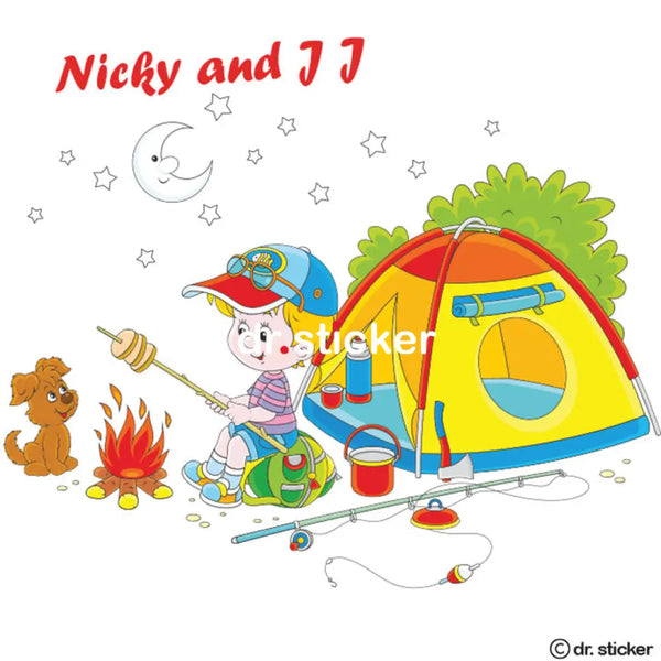 Nicky and JJ- boy camping out 54