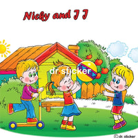 Nicky and JJ - girl and playing outdoors 56