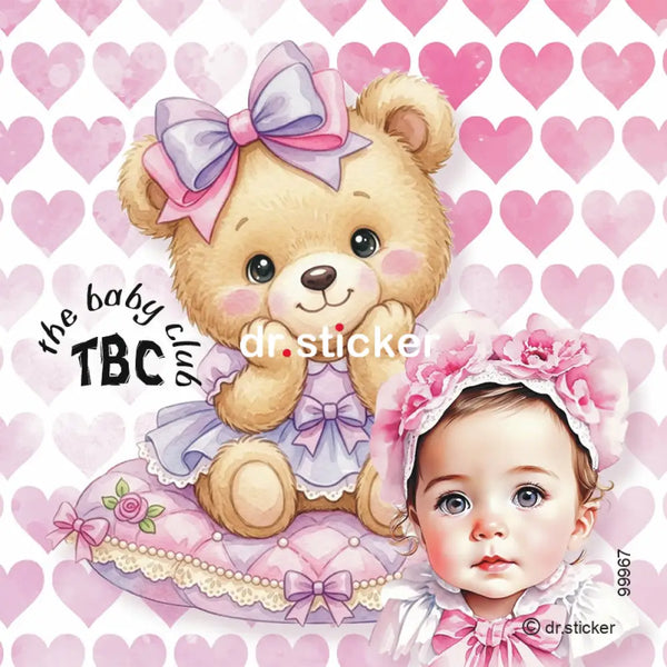TBC TRANSPARENT PINK BABY AND BEAR - 967