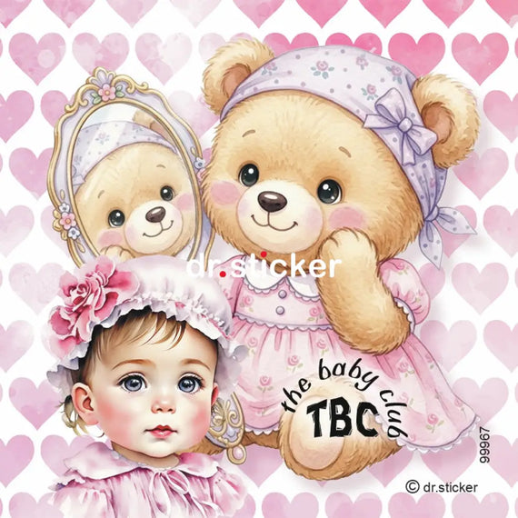 TBC TRANSPARENT PINK BABY AND BEAR - 967