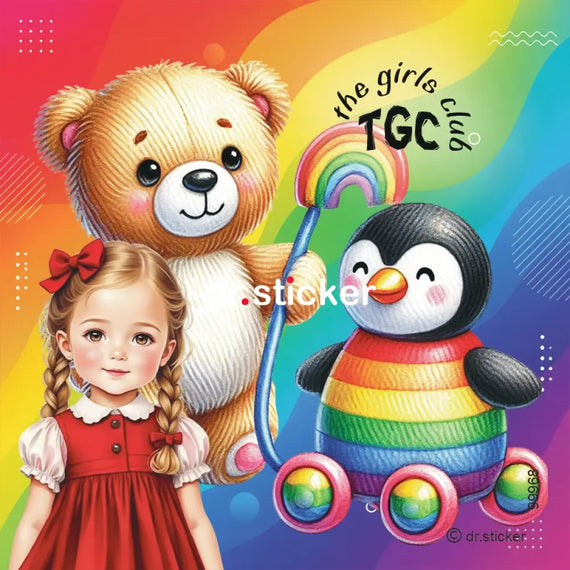 TGC TRANSPARENT RAINBOW TEDDY BEAR - 968