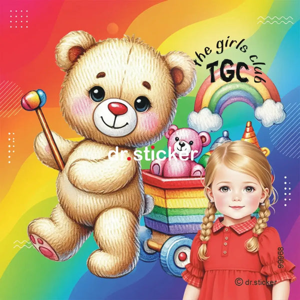 TGC TRANSPARENT RAINBOW TEDDY BEAR - 968