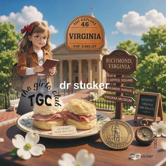 THE GIRLS CLUB 50 STATES- Virginia Explorer Stickers - 100070 - 100070