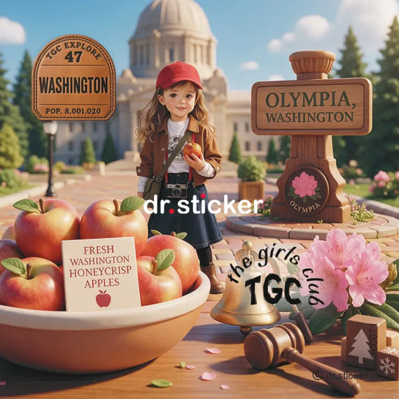 THE GIRLS CLUB 50 STATES- Washington Explorer Stickers - 100071 - 100071