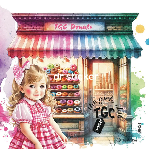 The Girls Club Watercolor Donuts Shoppes 714