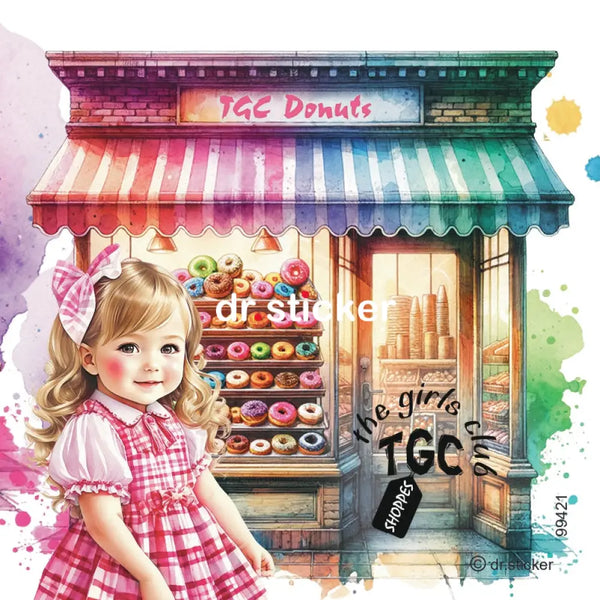 The Girls Club Watercolor Donuts Shoppes 714