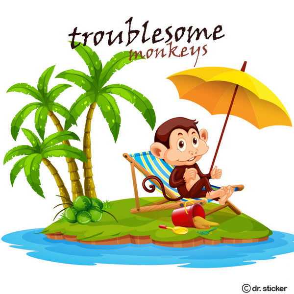 troublesome monkeys  at the beach