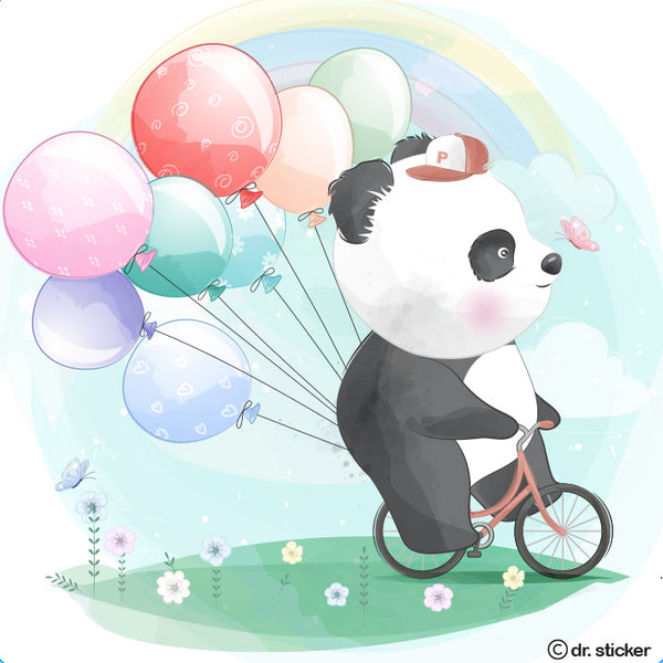 pastel animals riding a bike