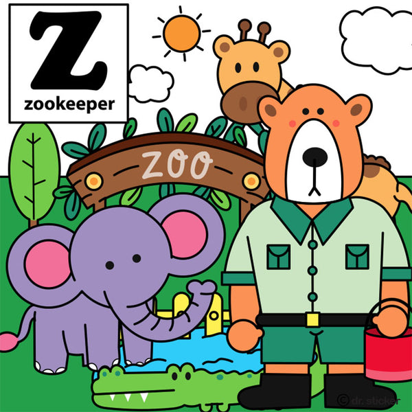 bear alphabet - educational N-Z