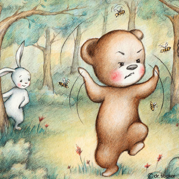 Fuzzy Bear  in woods