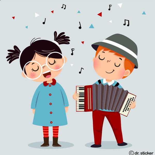 boy and girl playing music